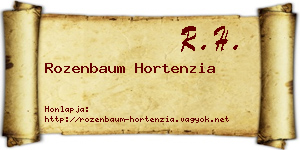 Rozenbaum Hortenzia névjegykártya